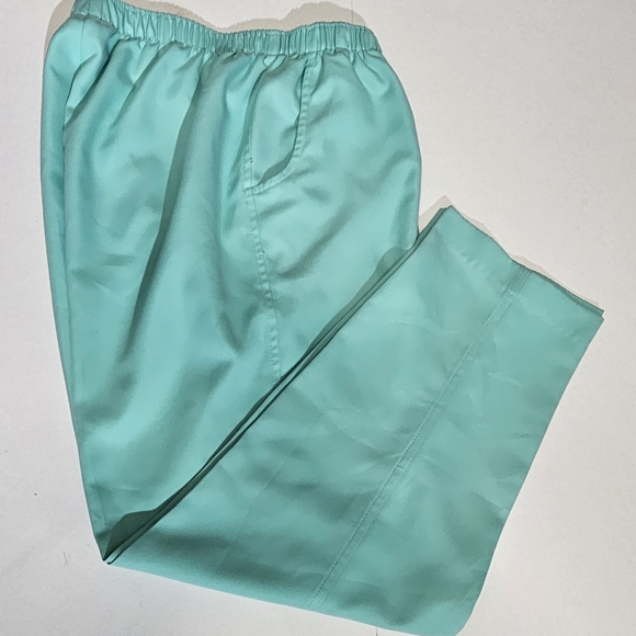 Alia Pants Womens Petites 10P Turquoise  Elastic Waist Tapered Ankle - Picture 1 of 10